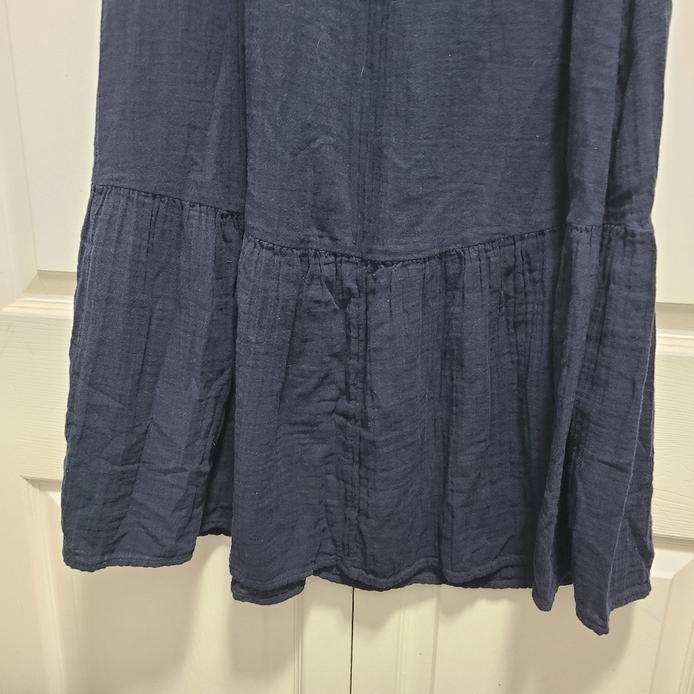 Time and Tru Deep Blue Cotton‎ Midi Tiered Dress NWT - Picture 15 of 16